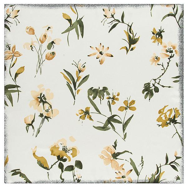 60cm 2024 New Brand Women Twill Silk Scarf Small Floral Printing Bandana Neckerchief Scarf Fashion Kerchief Square Scarves