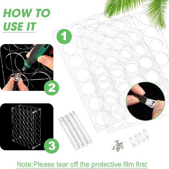 Wenqik 2 Pack Vinyl Storage Organizer 70 Holes Vinyl Roll Storage Acrylic Vinyl Roll Holder Easy To Assemble Vinyl Organizer Storage Craft for Room