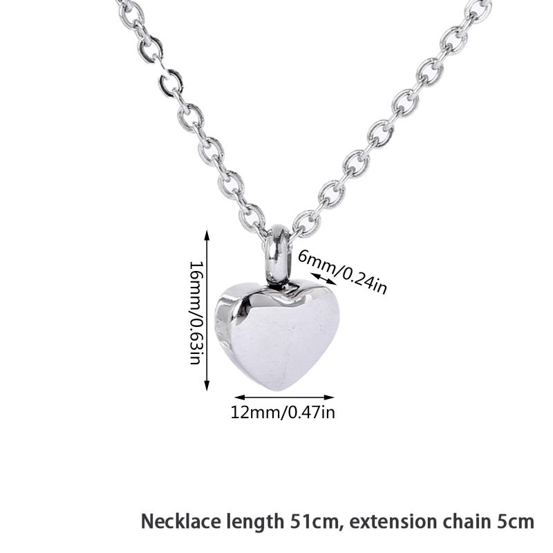 Cremation Jewellery Ash Urn Pendant Keepsake Memorial Necklace Locket Heart-shaped Minimalist Commemorative Gift