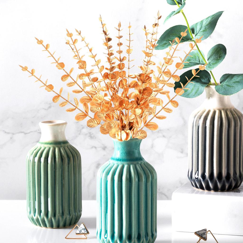 20Pcs Artificial Eucalyptus Stems Real Touch Faux Eucalyptus Leaves for Wedding Party Home Decor Floral Arrangement Fake Plant