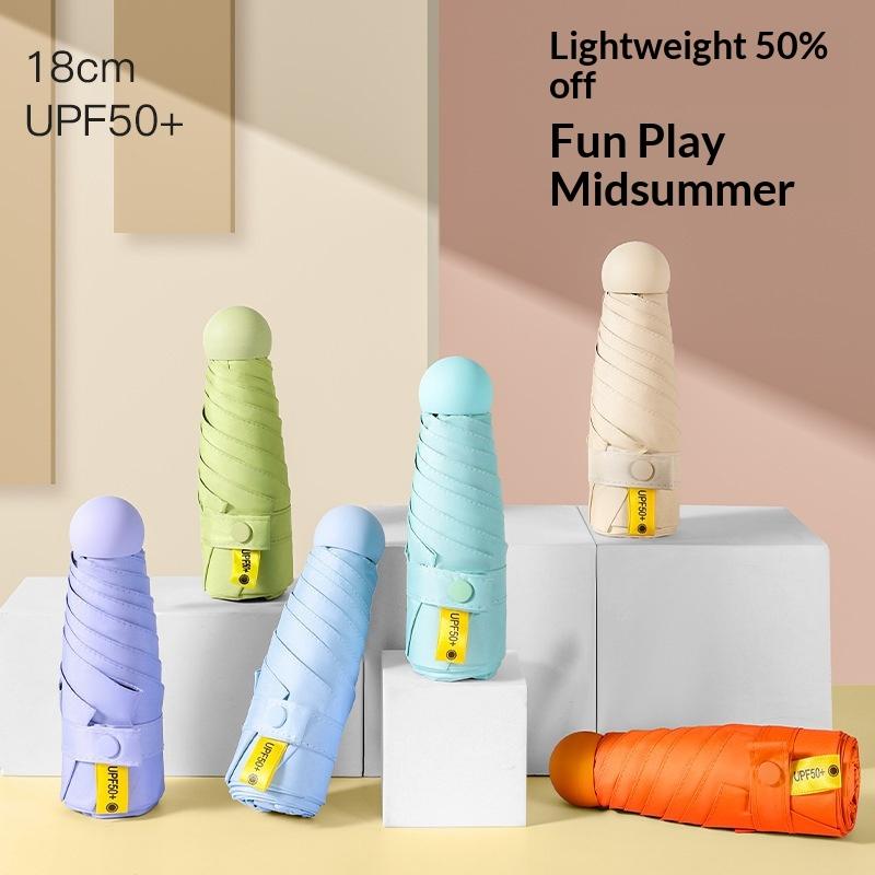 Kompaktowy Mini Parasol Podróżny Parasol Ochrona UV 5-krotny Ultralekki Parasol Przeciwsłoneczny Przenośny Manualny