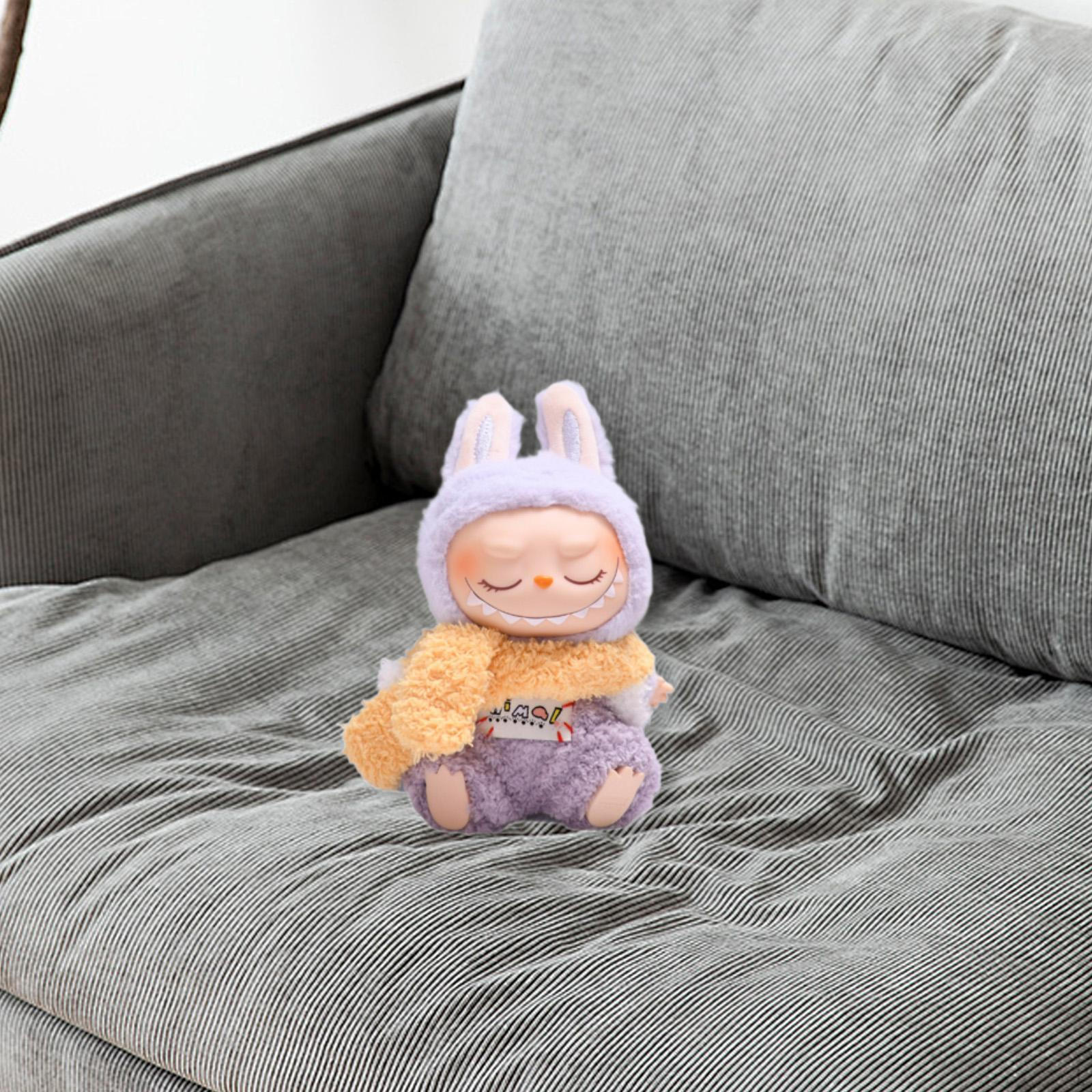 

Doll Jumpsuit Costume Clothes with Scarf for 15-17cm Dolls Thanksgiving Gifts purple