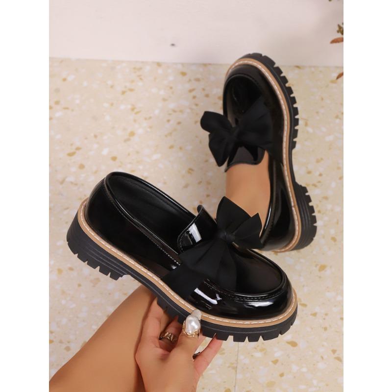 Damen Übergröße Klobige Sohle Rutschfeste Slipper Neu Herbst Europäisch Amerikanische Mode Vielseitige Leder-Ballerinas