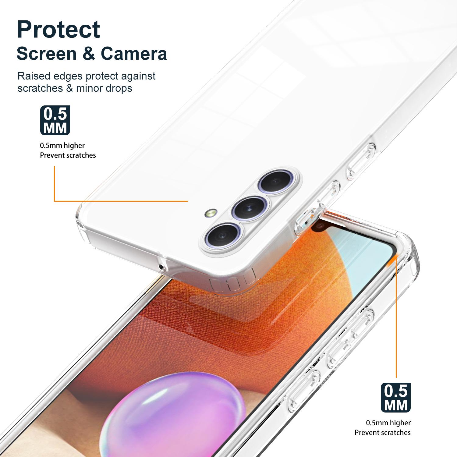 

For Samsung Galaxy A55 5G Clear Case Shockproof TPU+PC Phone Shell White