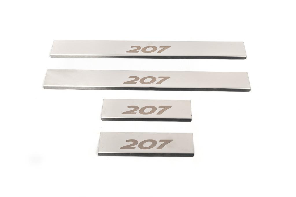 Door Sills Carmos (4 Pcs, Stainless Steel) for Peugeot 207