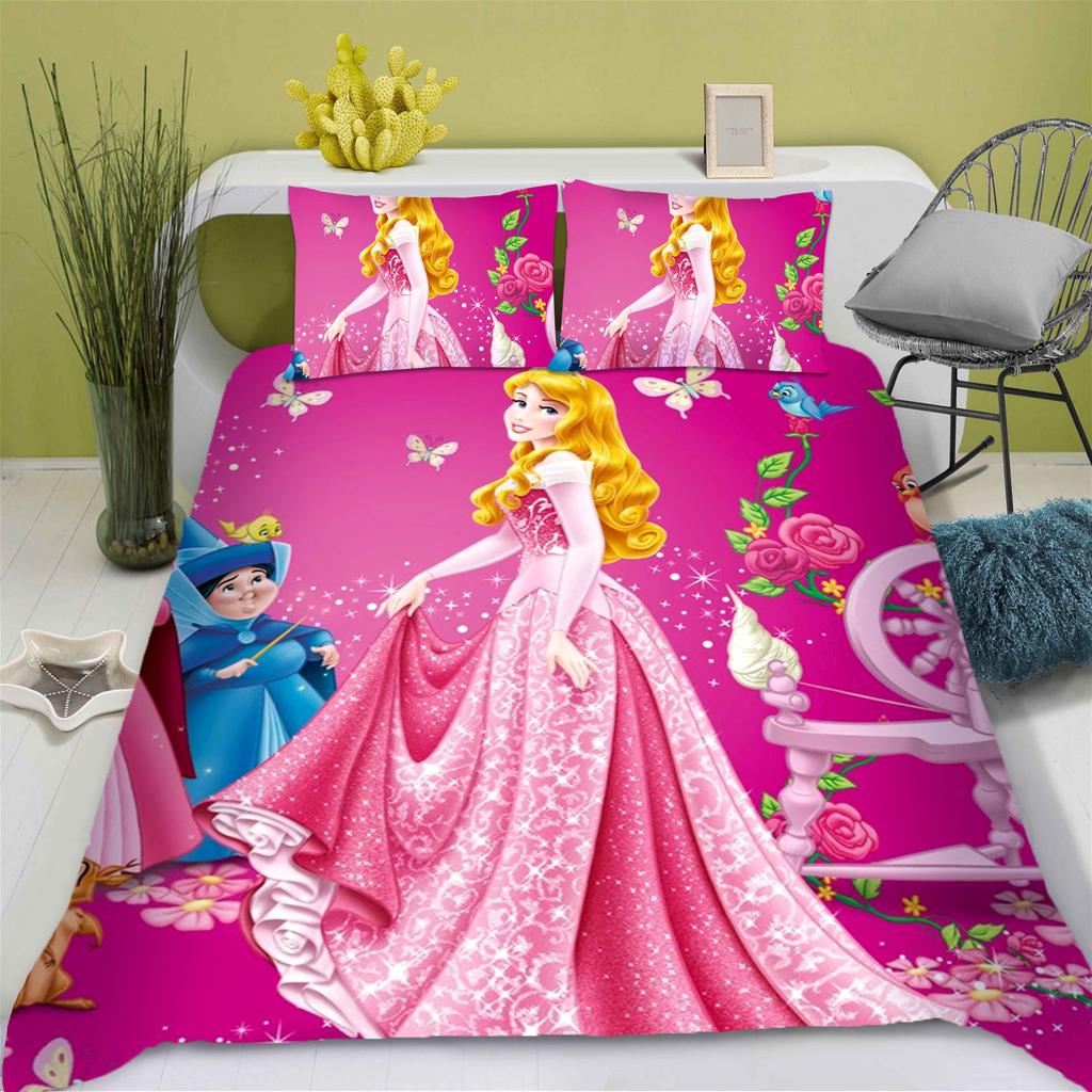 Princess Series Duvet Cover Set Printed Bedding 3d Children'S Bedding Set Cute Printed Cartoon Quilt Cover Anime Home
