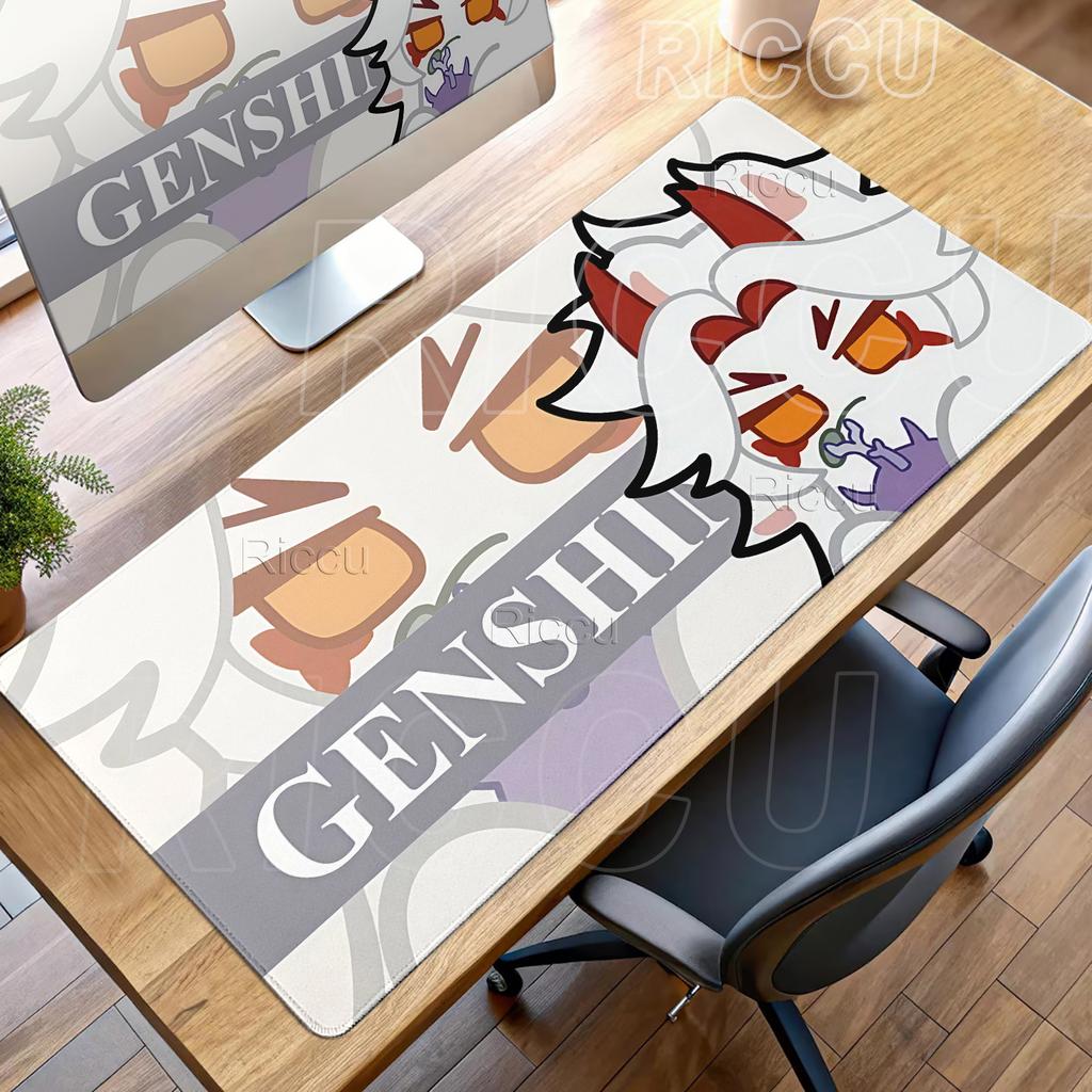 Mouse Pads Extended Genshin Impact Aesthetics Minimalist Gamer Accessories Computer Keyboard Mat Nonslip Rubber Pad Lockedge Rug