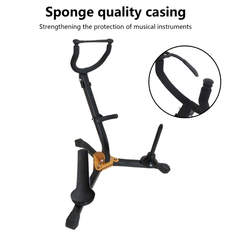 Altos Tenors Saxophone Rack Metal Triangular Base Folding Saxophone Stand Tripods Standing Rack Instrument Accessory