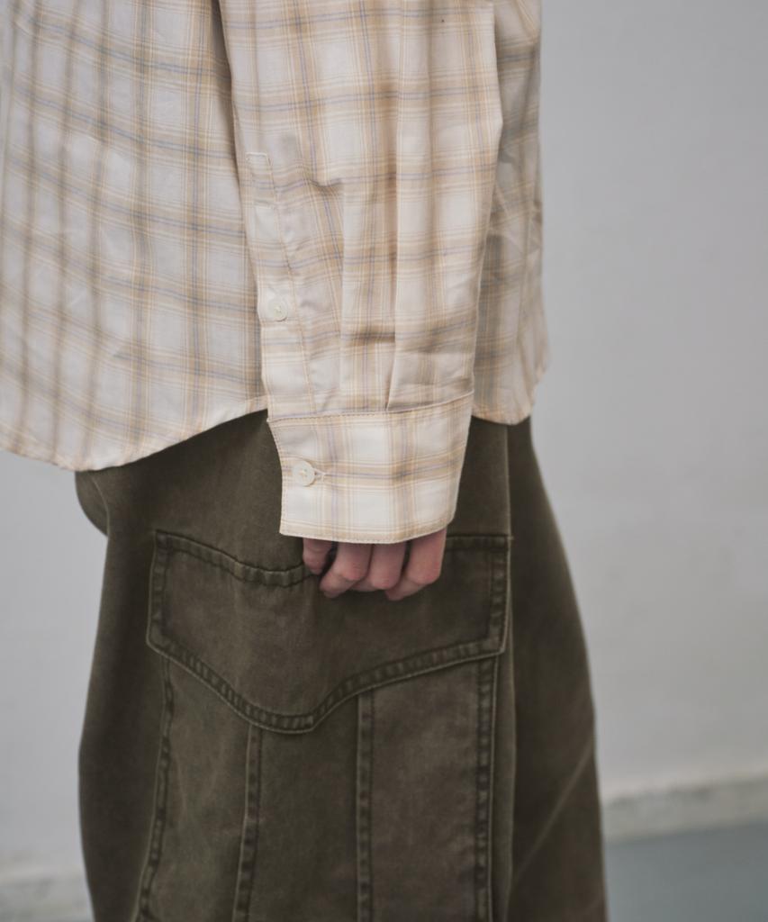 MUSINSA STANDARD WOMAN Women'S Relaxed Plaid Check Shirt [Beige]