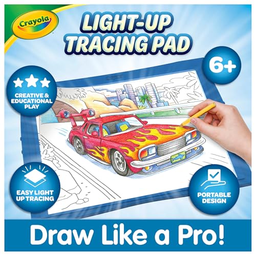 Crayola Light-Up Tracing Pad, Blue, Drawing, Tracer, Coloring, Vehicles, 040907, Authentic