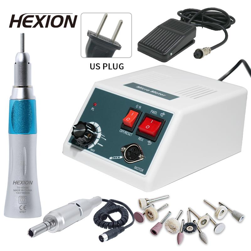 HEXION 35000 tr/min Ensemble de micromoteur de laboratoire dentaire - TYPE E, 18Poignées & 1:1 pièce à main et tête de polissage - Meulage, Polissage & Manucure