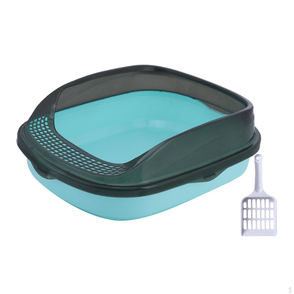 Cat Litter Box Kitten Pan Toilet Open Potty Bedpan Top Pet Tray