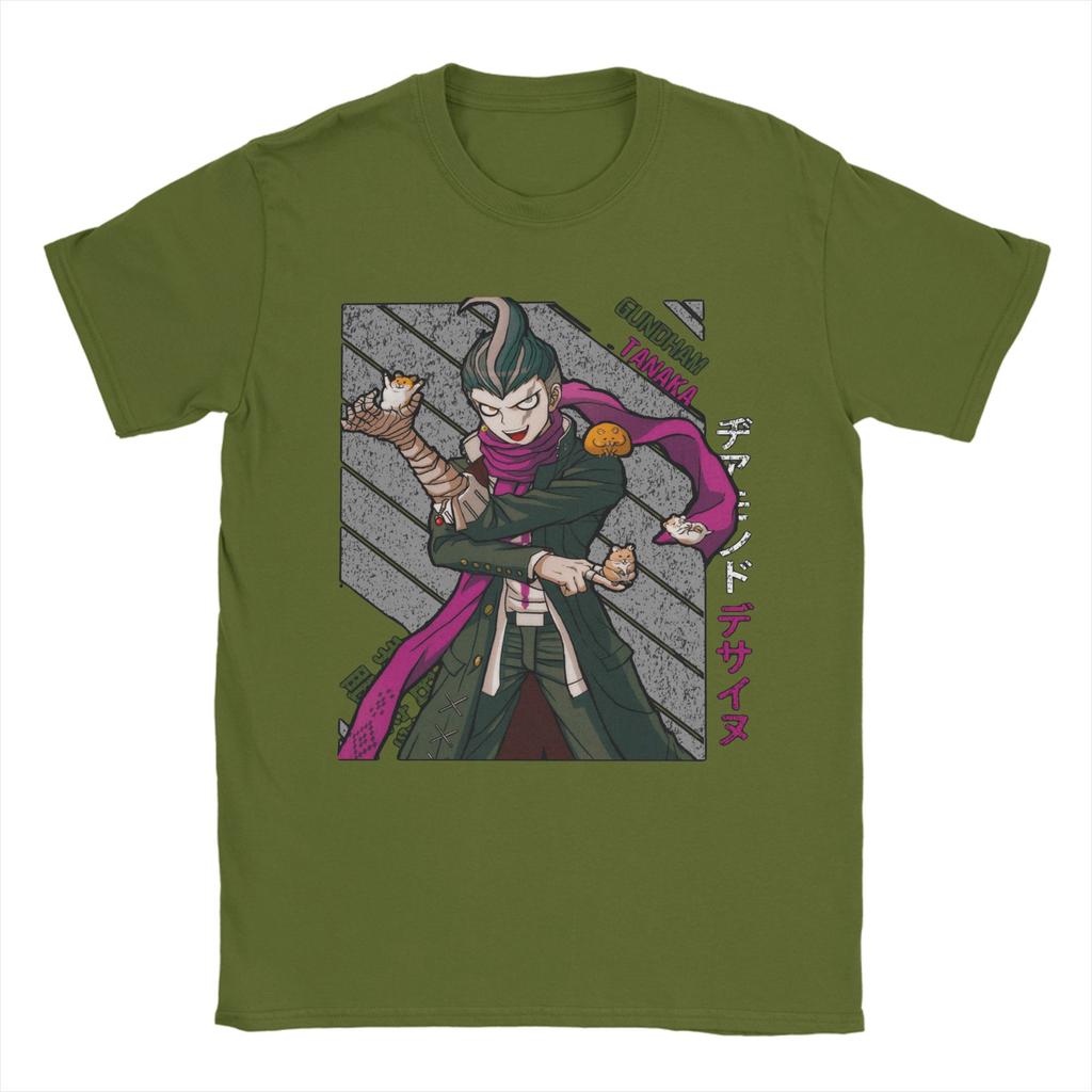 Men Gundham Tanaka Super Danganronpa T Shirts Game 100 Cotton Tops Casual Short Sleeve Crewneck Tee Shirt Gift Idea TShirt