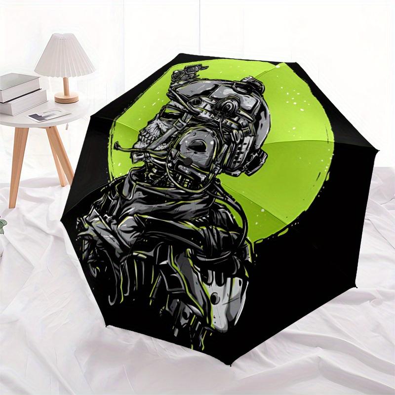 1pc Cyberpunk Helmet Call of Duty Windproof Automatic Umbrella, Lightweight for Women/Men, Perfect Christmas Gift a0811213