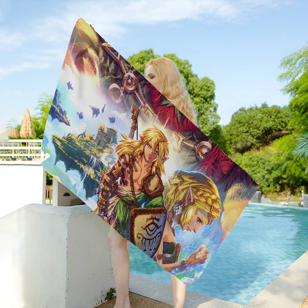Game T-The L-Legend O-Of Z-Zeldas Microfiber Blanket Quick Drying Beach Oversized Printing Super Absorbent Pool Towel Blanket