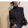 Stylish French Stand Collar Women's Long-Sleeve T-Shirt - Autumn/Winter Casual Wear