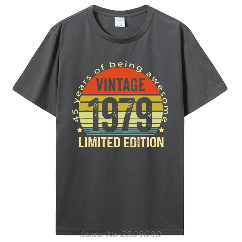 Graphic Streetwear Birthday Gifts Summer Style Cotton T-shirt Men Clothing Novelty Vintage Made In 1979 Fitness Tshirt Tees