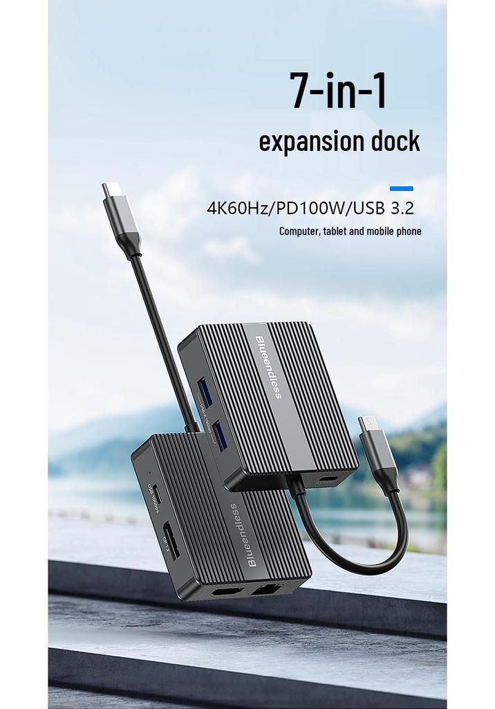 Dual HDMI Triple Monitor Dock with 4K60Hz, Gigabit Ethernet, and USB 3.2 Splitter for Laptop Expansion