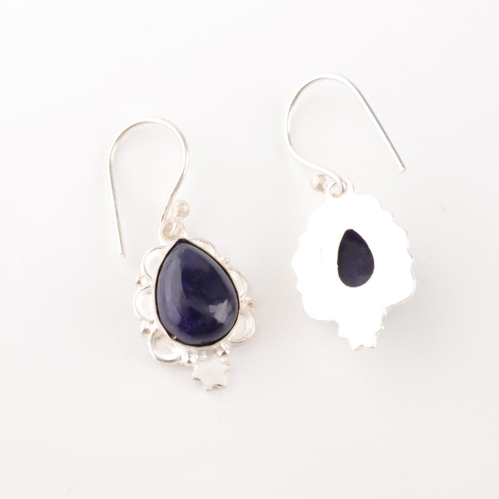 Natural Sodalite Gemstone 925 Stamped Silver Handmade Jewelry Earrings For Women EE-163-29