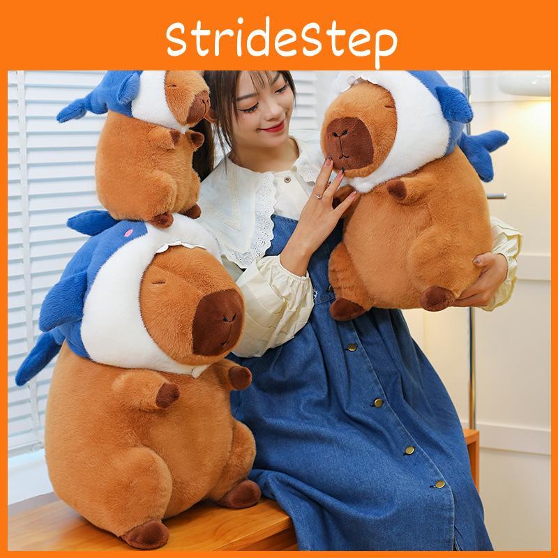 Capybara Hat Shark Plush Toy Cartoon Stuffed Animal Doll Decoration Kids Gift