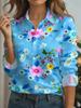 Women's Long-sleeved Shirt 2026 Spring New Fashion Floral Printing Loose and Thin Polyester Fiber Breathable