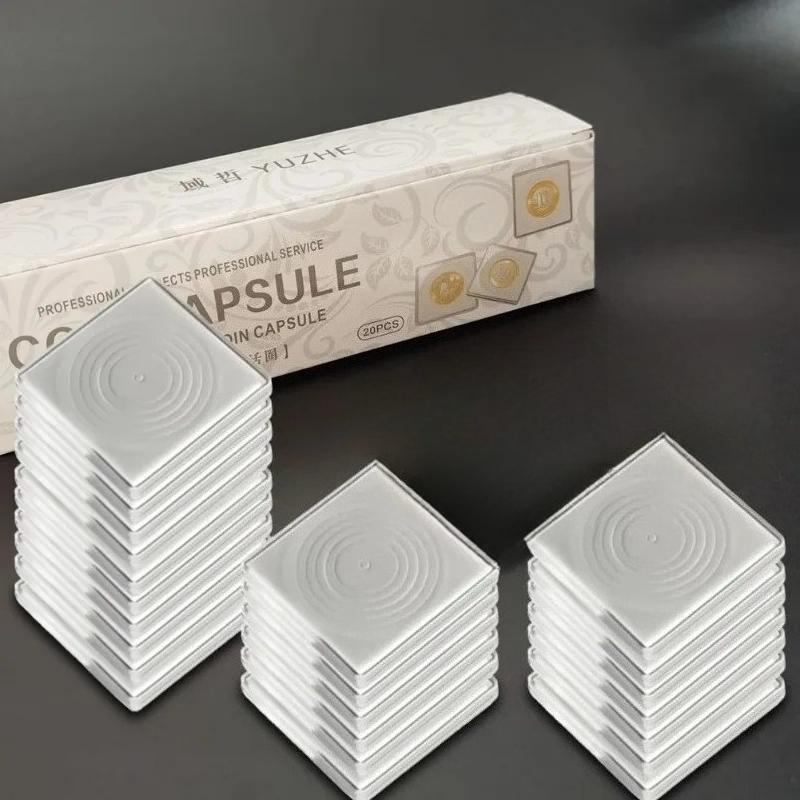 

20PCS 40mm Coin Capsule Holder Adjustable Organizer Storage Box for Collector Display Case Medal Collection Display 17 22 27 32 37mm