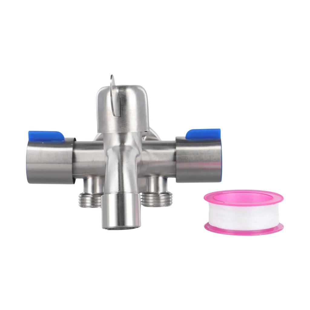 Dual Control Dual Use 3-Way Shower Water Diverter Valve Faucets Filling Angle Valves Washing Machine Bathroom Toilet Accessories