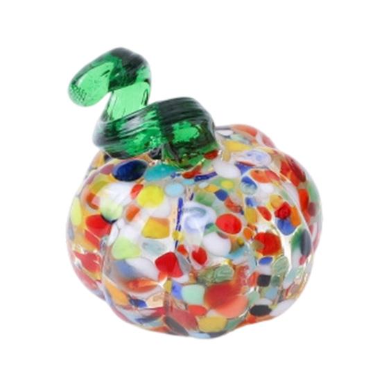 Hand Blown Glass Pumpkin Figurine Mini Halloween Thanksgiving Pumpkin Statue