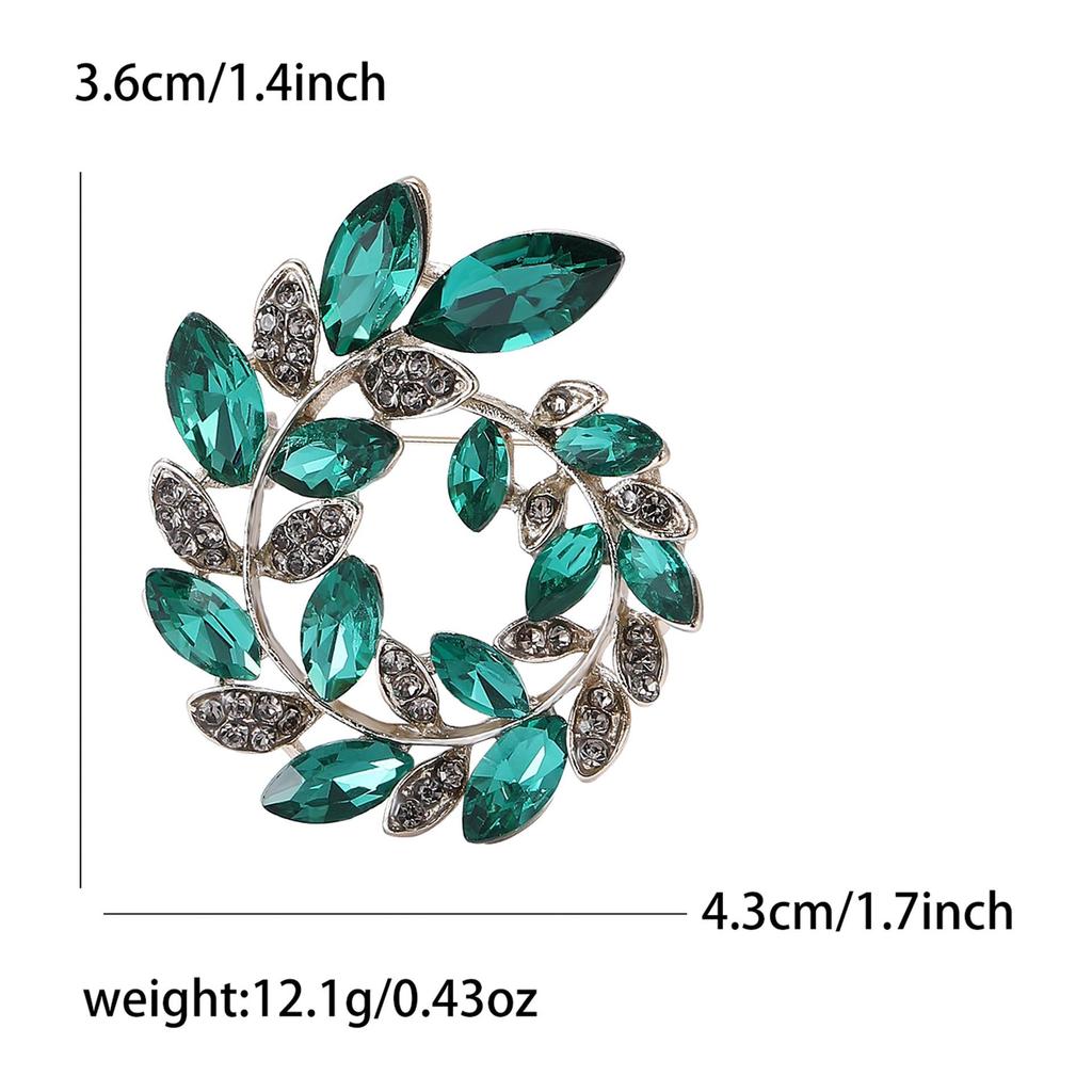 Exquisite Olive Branch Rhinestone Brooch - Elegant Women's Corsage Accessory