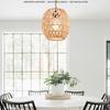 Hanging Lamps, Rattan Chandeliers (excluding Bulbs), 15-foot Plug Power Cord, Wall-mounted Chandeliers, Suitable For Bedrooms And Living Rooms
