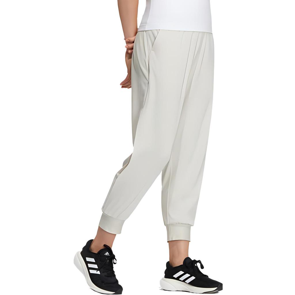 Adidas Knitted Sweatpants Women's White Moderate Cuffed Pants HR8400