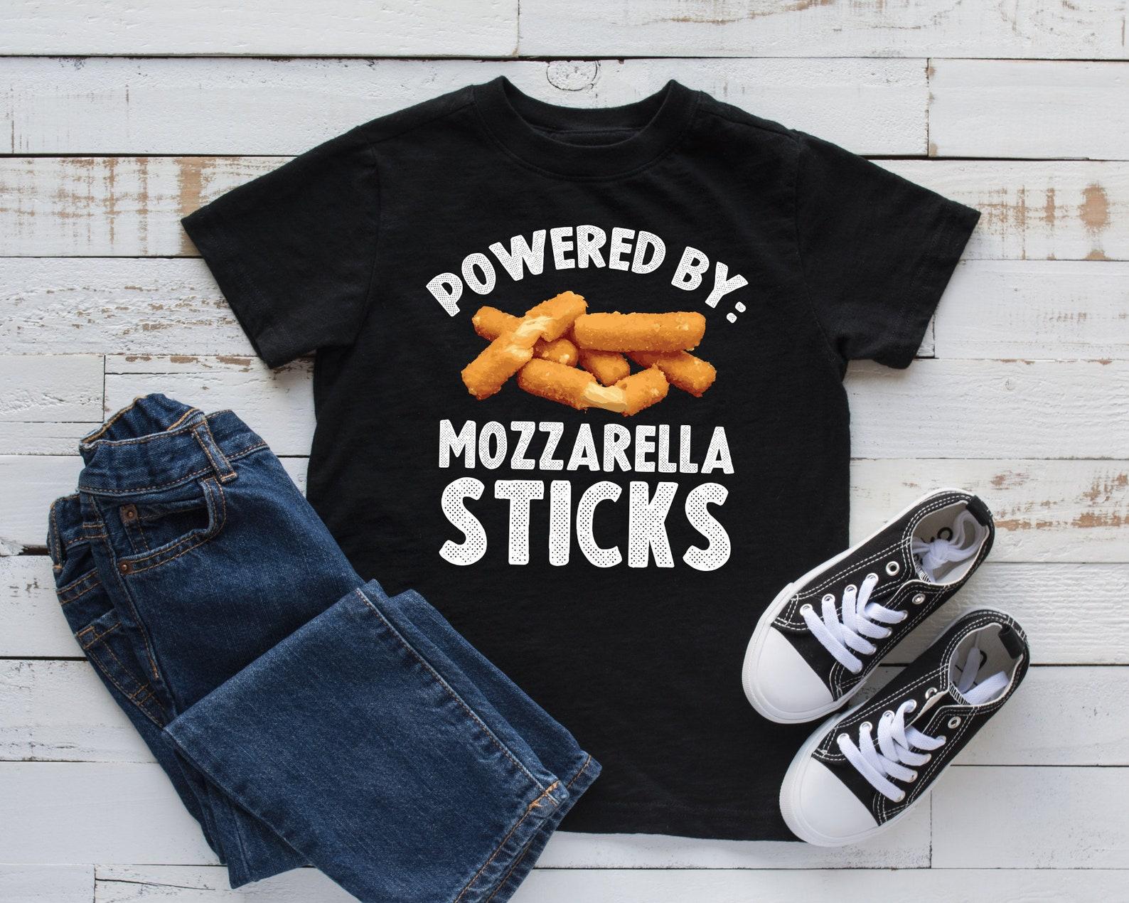 Powered By Mozzarella Sticks T-Shirt, Cheese Kids Tee, Tank Top, T-shirt, T-shirt,T-shirt, Kids Tee Apparel Gift M