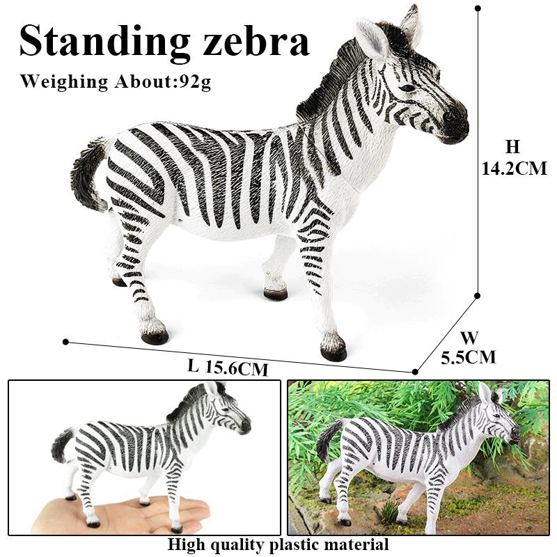Oenux Wild Animal Lion Tiger Bear Wolf Rhinoceros Cheetah Antelope Hippo Elephant Zebra Model Action Figures Kids Toy Cute Gift