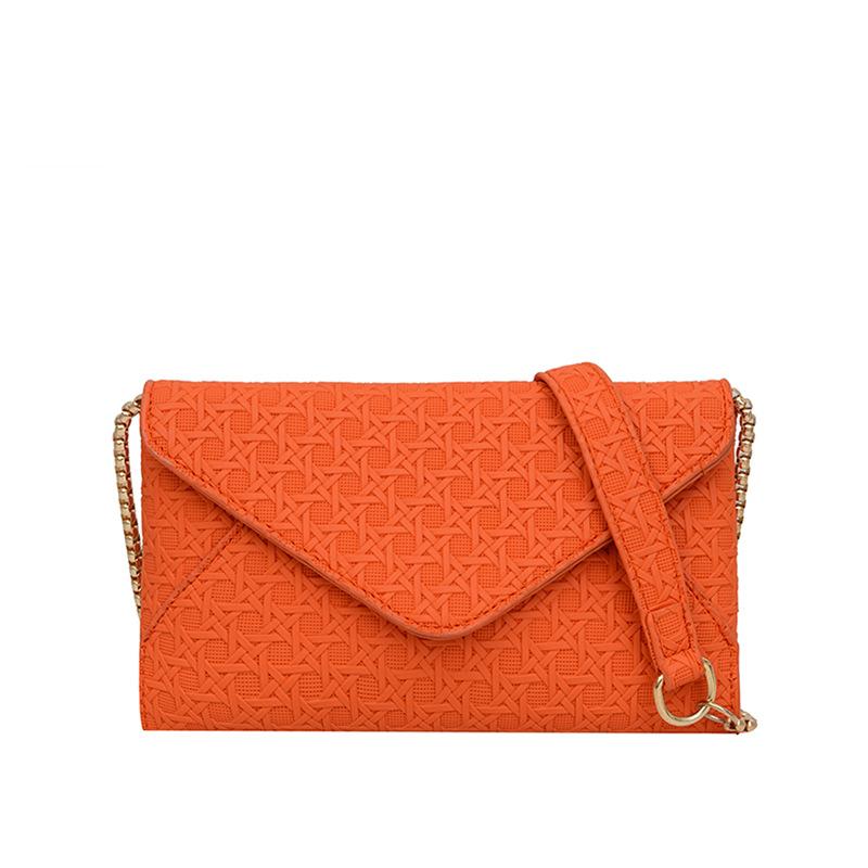 

2024 літня нова ланцюгова сумка жіноча сумка однотонна текстурна сумка через плече сумка-месенджер сумка-конверт сумка під пахвою помаранчевий