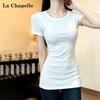 La Chapelle Women's Slim-Fit Mid-Length Short Sleeve T-Shirt