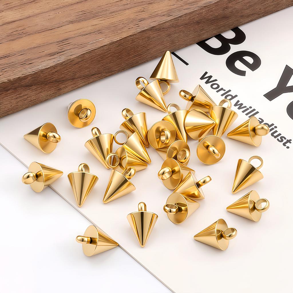 5/10Pcs Stainless Steel Cone Charms Pendants Retro Bullet Spike Bead Charm for Necklace Earring Bracelet Jewelry Making Findings