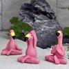 3Pcs Flamingo Decorative Figures Miniature Garden Decoration Outdoor  Whimsical Pink Flamingo Fairy Garden Lawn Statues