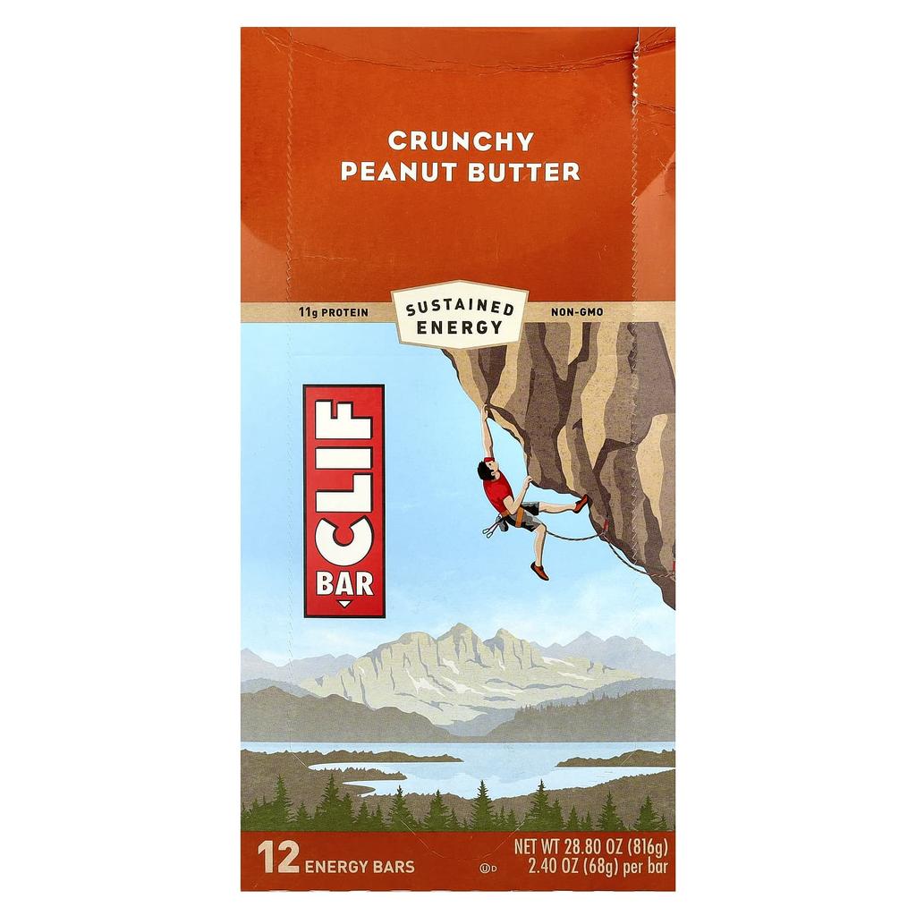 Energy Bars, Crunchy Peanut Butter, 12 Bars, 2.40 Oz (68 G) Each