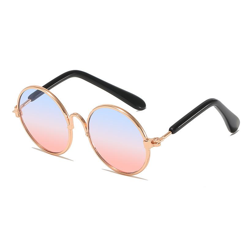 Round glasses cat sunglasses UV protection glasses trendy cool accessories metal glasses pet supplies sunglasses