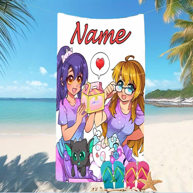 Customizable personalized beach towels Aphmau themed designs.Suitable for the beach, yoga, sports;ideal as beach accessories