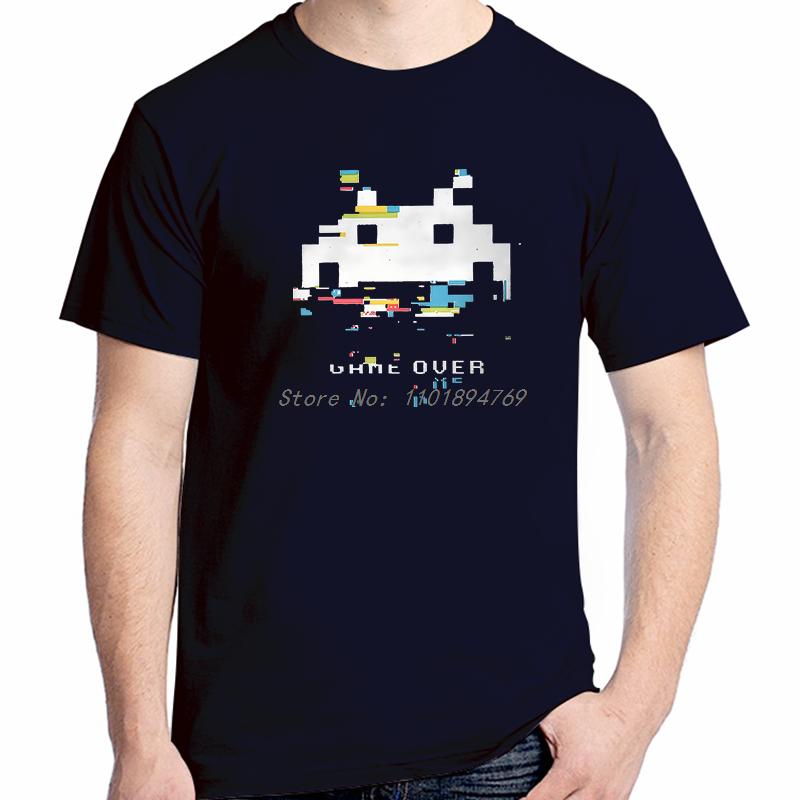 Summer Unisex Tshirt Space Invaders Arcade Shooter Game Crewneck Tops Cotton T Shirt Humor High Quality Gift Idea Unisexs Clothes