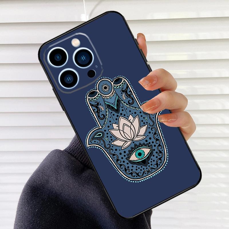 

Hamsa Hand Of Fatima Art Soft Phone Case For iPhone 16 15 11 12 13 14 Pro Max Mini XS Max XR X Plus SE2 Back Cover Coque iPhone 12 mini