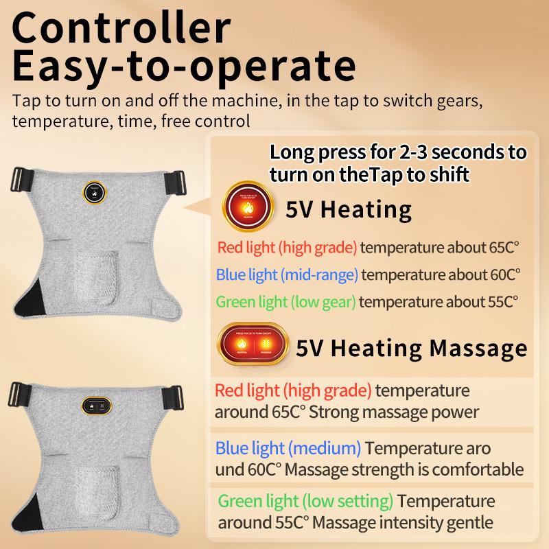 3 Modes 50-90LED 660nm Red Light Heating Pad Hip Brace Wellness Protector Fatigue Relief Home Relaxation
