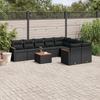 VidaXL Garden Lounge Set with Cushions 10 Pcs, Patio Sofas, Patio Furniture Set, Outdoor Furniture, Black 3258709