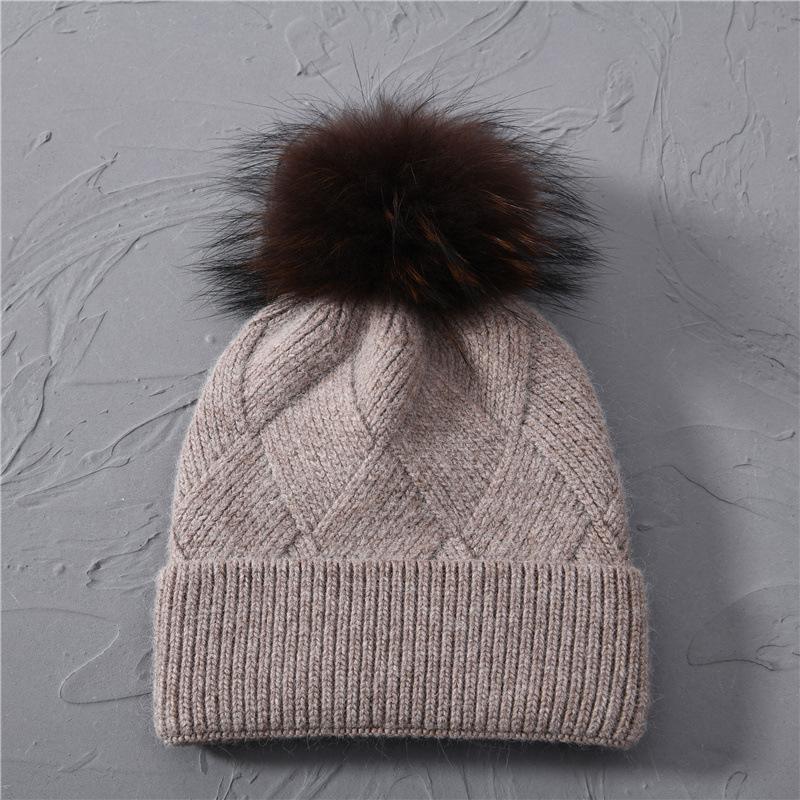 Autumn and winter fine twill wool hat rabbit down rabbit fur hat soft men's and women's warm soft waxy knitted hat