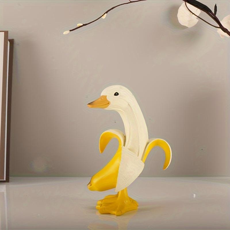 1pc Creative Cute Banana Ornaments, Friends Duck Funny Birthday Gift, Creative Decoration Sand Sculpture Healing Desktop Banana, Christmas Decor