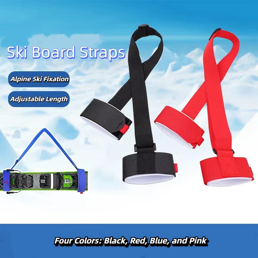 Adjustable Ski Straps for Carrying Skis and Snowboards Durable Quick Release Buckles Ski Board Carrier Straps for Easy Transport and Storage