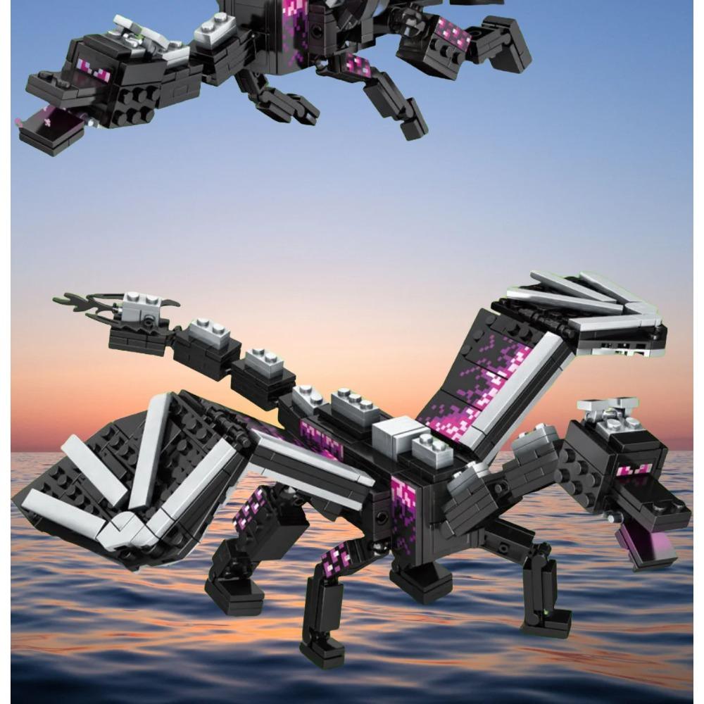 246 Stück Schwarzer Pixel Drache Filmmodell Bausteine, Halloween-Geschenke, Weihnachtsgeschenke, Geburtstagsgeschenke