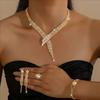 Elegant Necklace Earrings Bracelet Set Sparkling Crystal Wedding Ornaments  Party