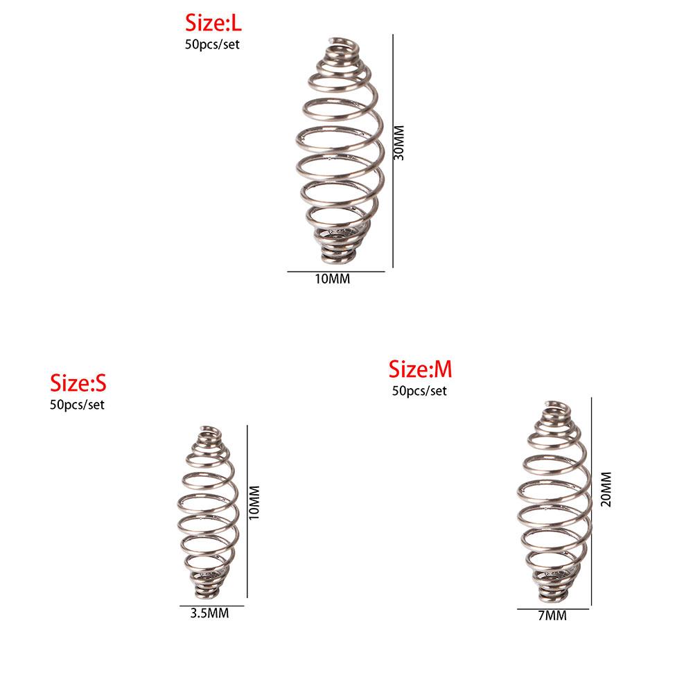 50Pcs Feeder Cage Bait Feeder Spring Fishing Tools Feeder Stops Carp Fishing Fishing Accessories